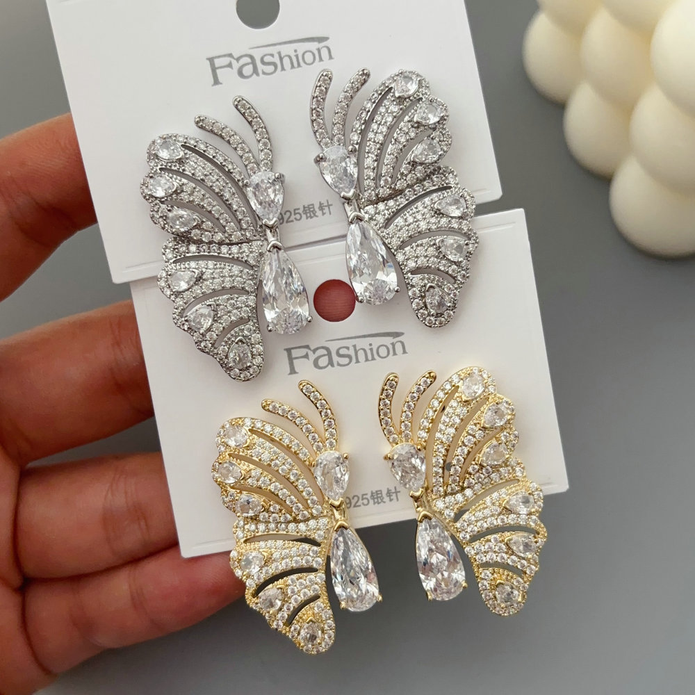 Pave butterfly earrings