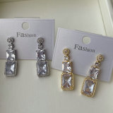 Pave square earrings