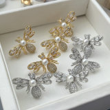 Pave bee earrings