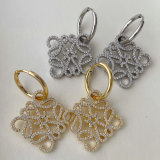Flower charm earrings