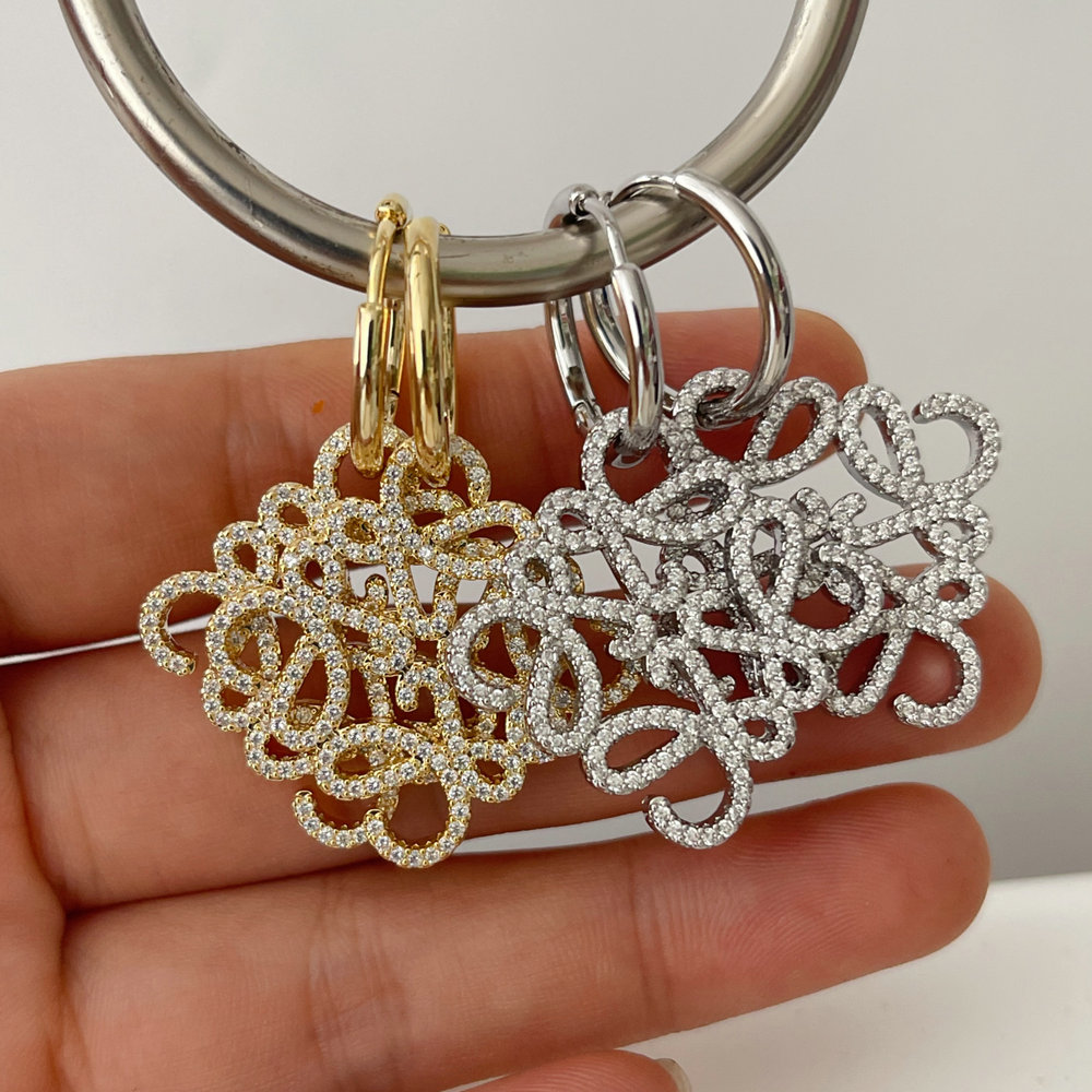 Flower charm earrings