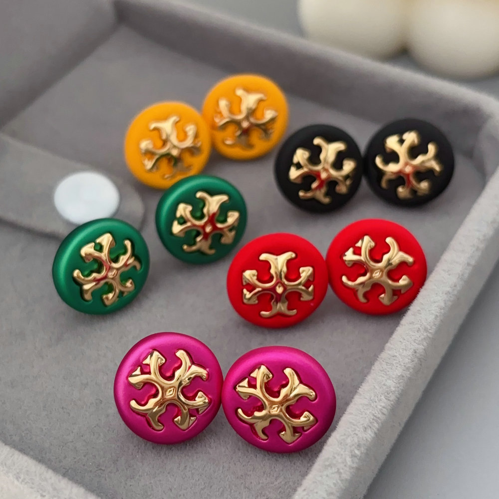 Colorful TB round earrings