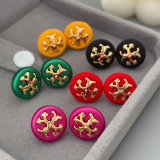 Colorful TB round earrings