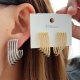Pave zircon fan earrings