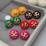 Colorful TB round earrings