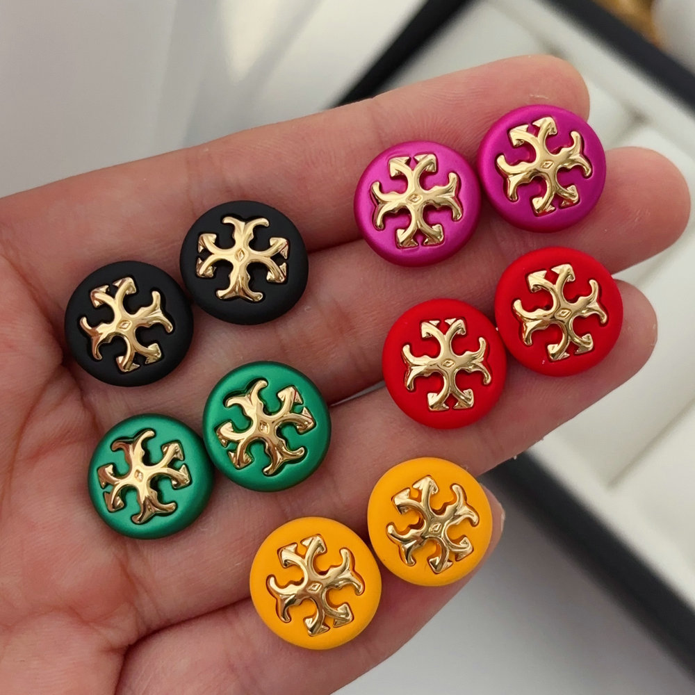 Colorful TB round earrings
