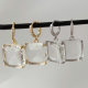 Square crystal charm earrings