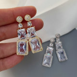 Pave square earrings