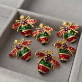 Enamel bee earrings