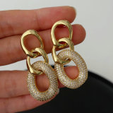 Pave link chain earrings