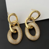 Pave link chain earrings