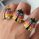 Enamel ladybug ring