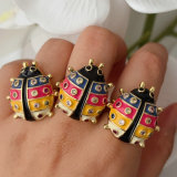 Enamel ladybug ring