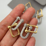 Pave zircon u pendant earrings