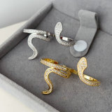 Pave snake ring