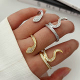 Pave snake ring