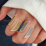 Pave wave ring