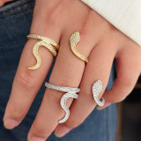 Pave snake ring