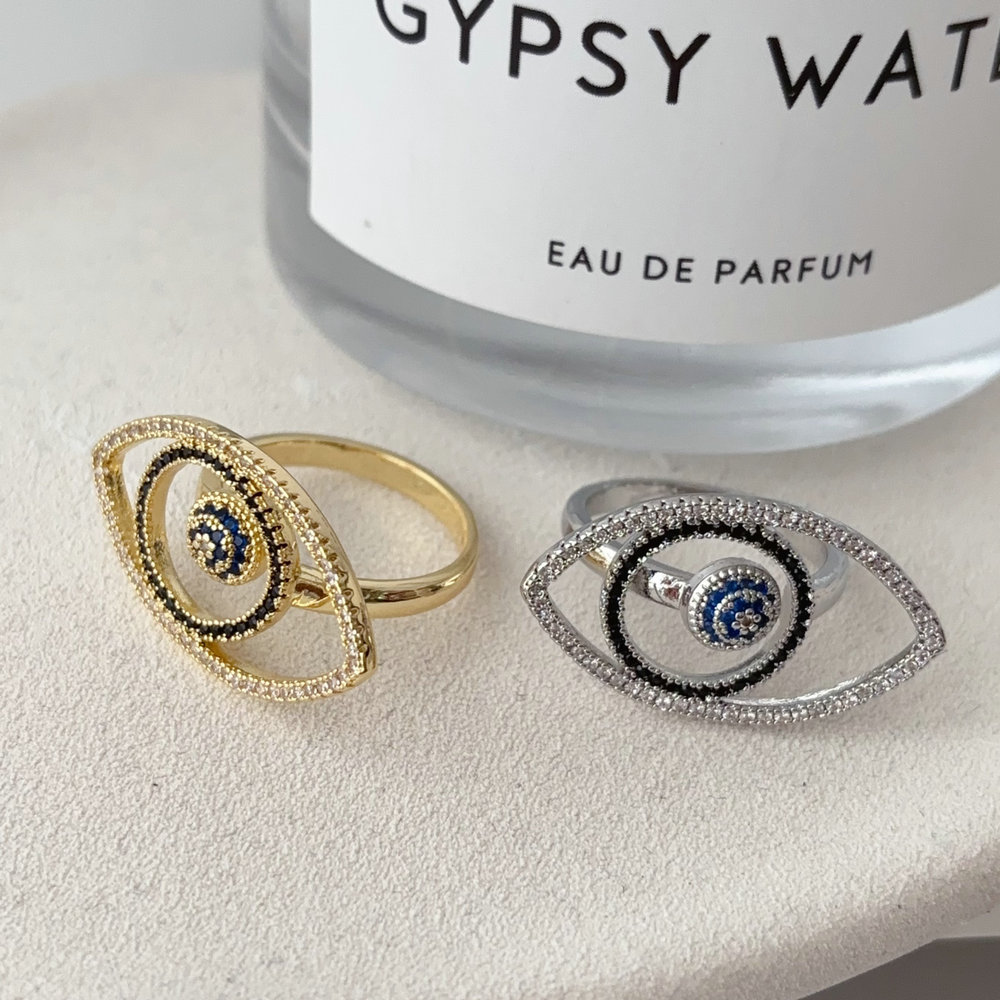 Pave zircon eye ring
