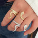 Pave snake ring