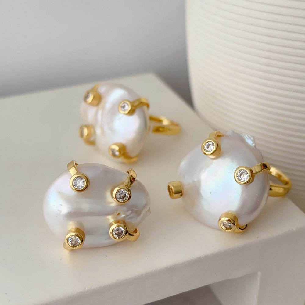Fresh water pearl ring