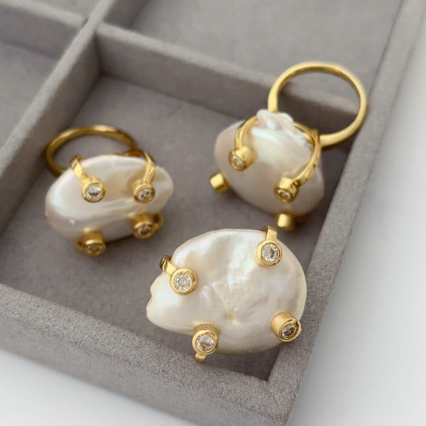 Fresh water pearl ring