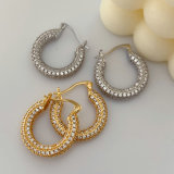 Simple pave zircon hoop