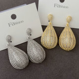 Pave zircon teardrop earrings