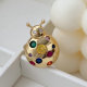 Pave colorful ladybug ring