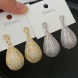 Pave zircon teardrop earrings