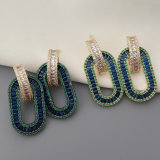 Pave zircon pin earrings