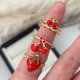 Enamel cherry ring
