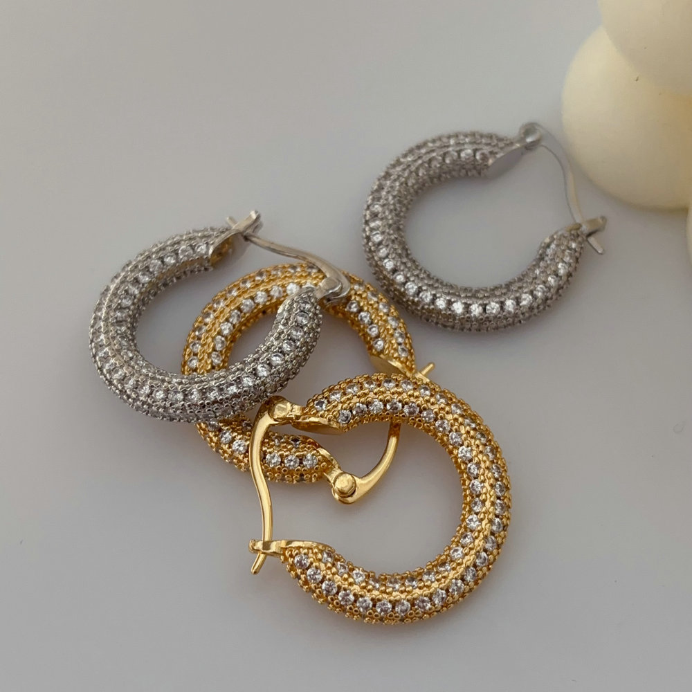 Simple pave zircon hoop