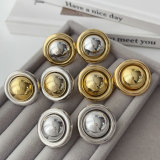 Metal round shape earrings