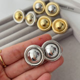 Metal round shape earrings
