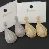 Pave zircon teardrop earrings