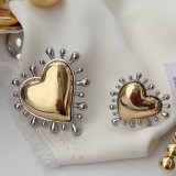 Metal two tone heart ring