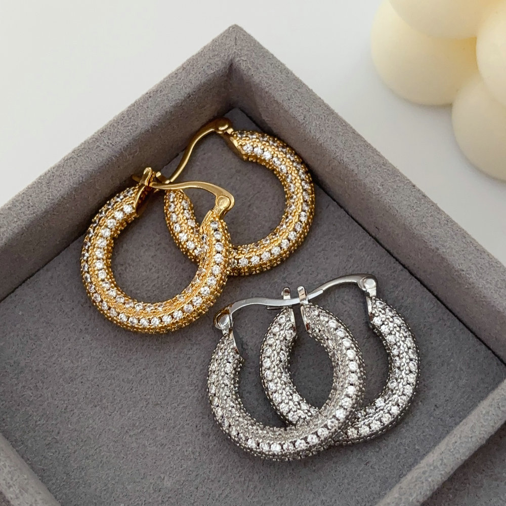 Simple pave zircon hoop