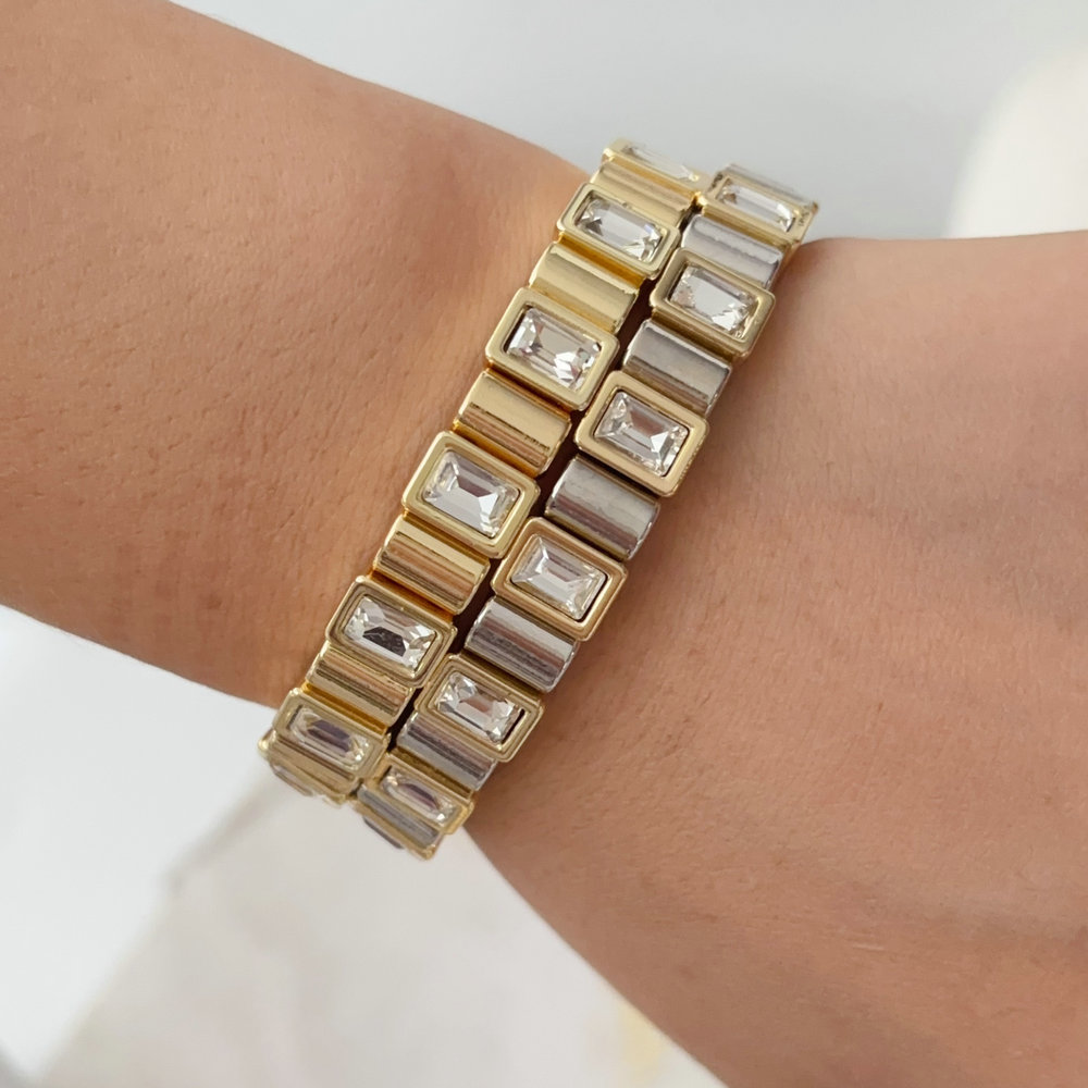 Elastic square stone bracelet