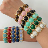 Gemstone elstic braclet