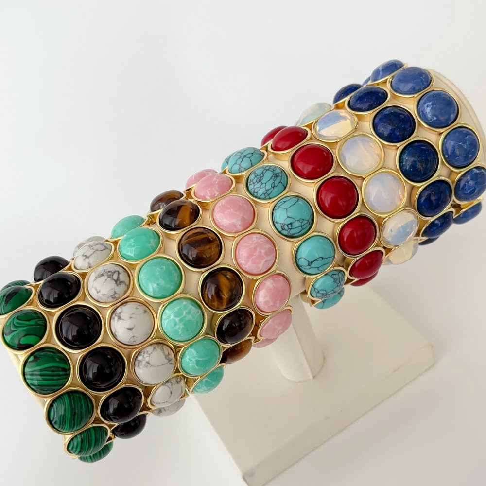 Gemstone elstic braclet