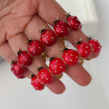 Enamel ladybug estic bracelet