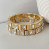 Elastic square stone bracelet