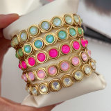 Colorful stone elstic bracelet