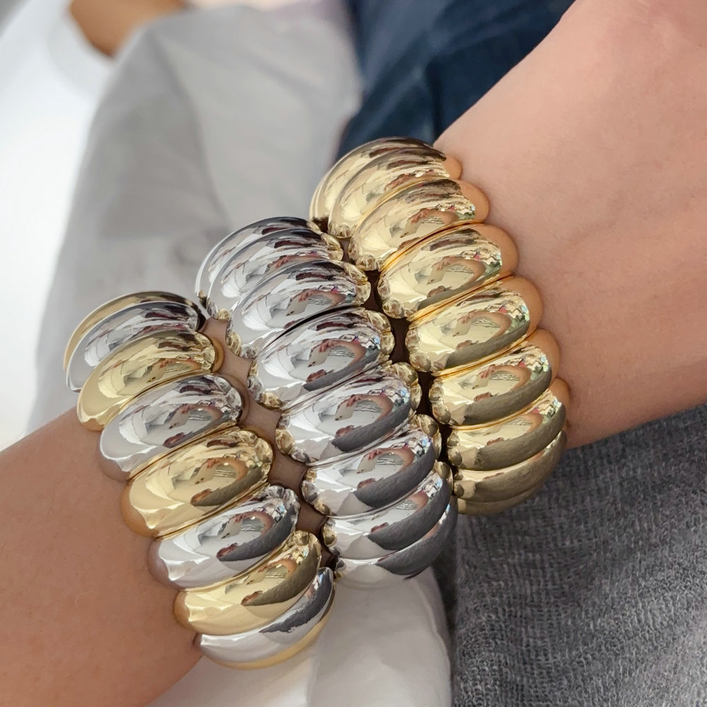 Metal chunky elstic bracelet