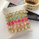 Colorful stone elstic bracelet
