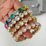 Round stone elstic bracelet