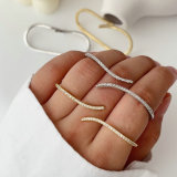 Pave zircon pin ring
