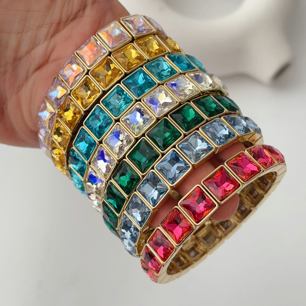 Sqaure stone elstic bracelet