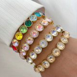 Round stone elstic bracelet